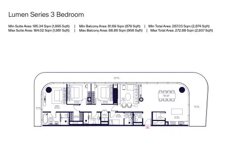 Inaura Hotels & Residences: Floor plan Type A, 2,874 sq ft