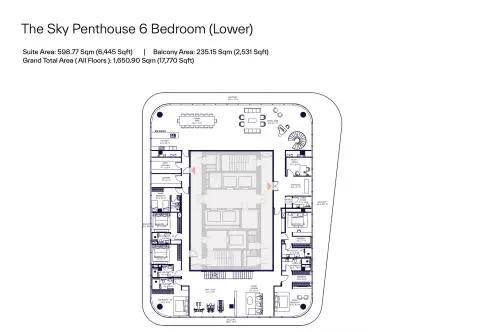 Inaura Hotels & Residences: Floor plan Type A, 17,770 sq ft
