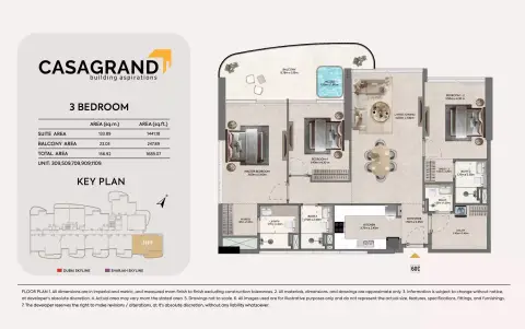 Casagrand Hermina: Floor plan Type 5, 1,689 sq ft