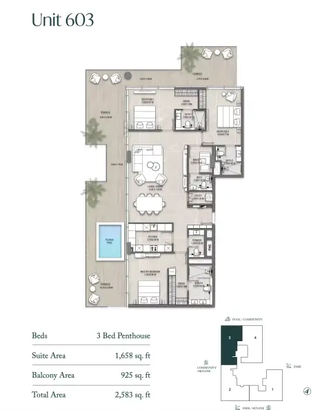 Allegro Park: Floor plan Type 603, 2,583 sq ft