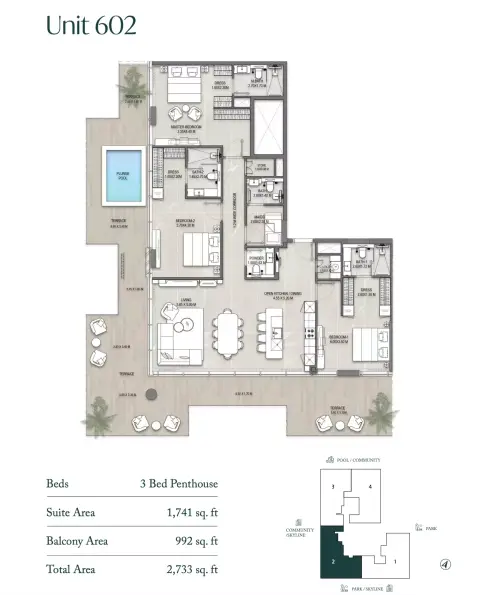 Allegro Park: Floor plan Type 602, 2,733 sq ft