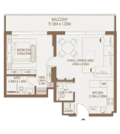 Veona: Plan Type 1, 753 sq ft