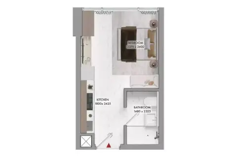 Elmora Residence: Floor plan Type 1, 226 sq ft