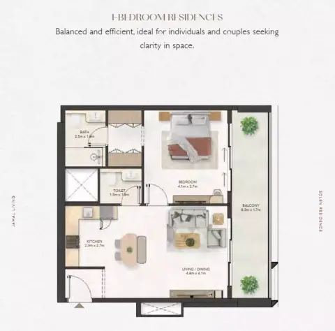 Solen Residence: फ़्लोर प्लान Type 1