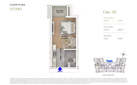 RR Grand: Floor plan Type 05, 361 sq ft