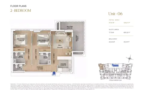 RR Grand: Floor plan Type 06, 1,045 sq ft