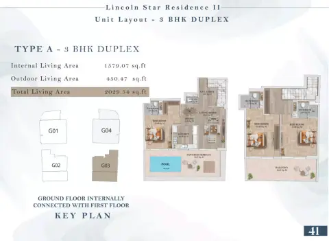 Lincoln Star Residence 2: Plattegrond Type 2, 2,029 sq ft