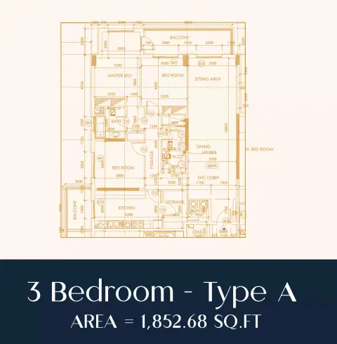 Rapunzel Tower: Floor plan Type A, 1,852 sq ft