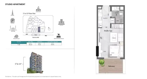 Saray Prime Residence: फ़्लोर प्लान Type 5, 416 sq ft