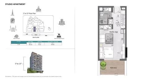 Saray Prime Residence: फ़्लोर प्लान Type 4, 416 sq ft