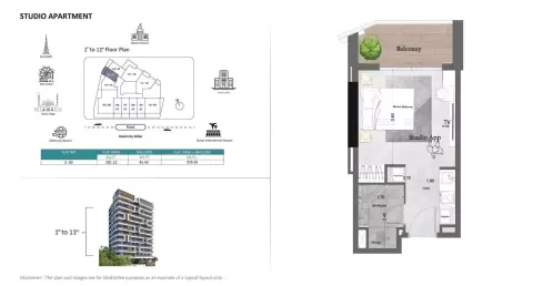 Saray Prime Residence: फ़्लोर प्लान Type 2, 326 sq ft