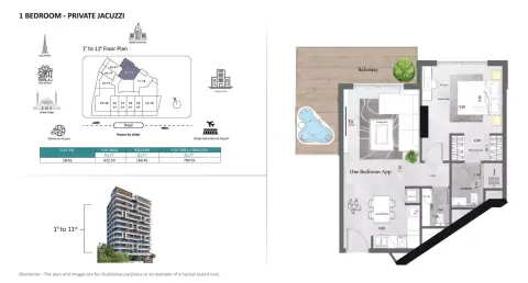 Saray Prime Residence: फ़्लोर प्लान Type 3, 789 sq ft