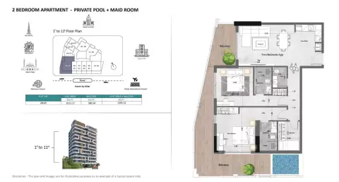 Saray Prime Residence: फ़्लोर प्लान Type 1, 1,393 sq ft