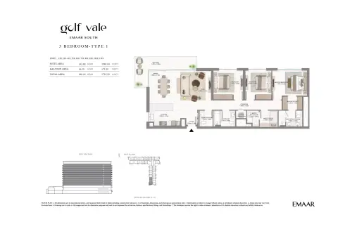 Golf Vale: फ़्लोर प्लान Type 6-619, 1,724 sq ft
