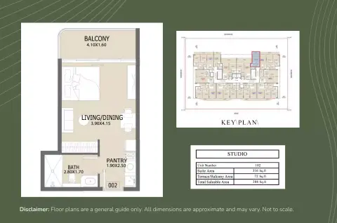 Aero 1 Residences: Plan Type 102, 388 sq ft