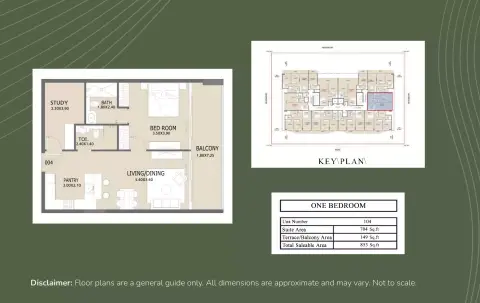 Aero 1 Residences: Plan Type 104, 853 sq ft