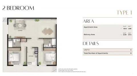 Stellar Axis: Floor plan Type 1, 1,333 sq ft