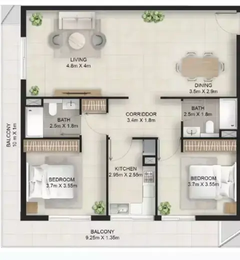 Stellar Axis: Floor plan Type 209, 1,316 sq ft