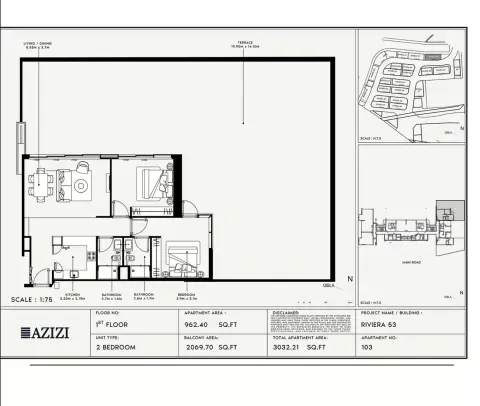 Azizi Riviera 53: Floor plan Type 103, 3,032 sq ft