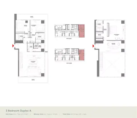 دبليو ريزيدنسز دبي هاربور من أرادا: مخطط الطابق Type A  - Duplex, 4,842 sq ft