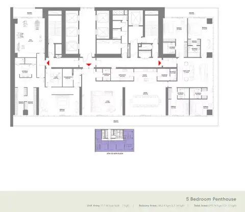 دبليو ريزيدنسز دبي هاربور من أرادا: مخطط الطابق Type B, 7,511 sq ft