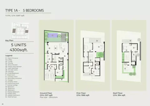 Numa Villas: Type 1A, 4,300 sq ft 户型图