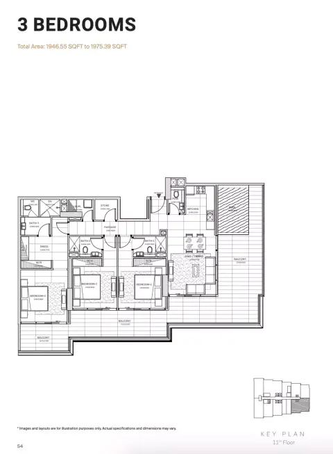 Solanki One: Floor plan Type A, 1,946 sq ft