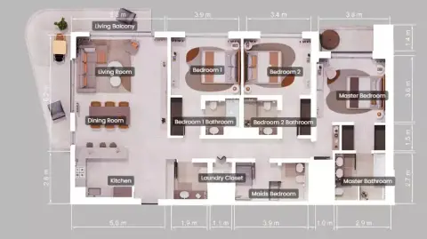 Forest: Type A, 1,927 sq ft 户型图