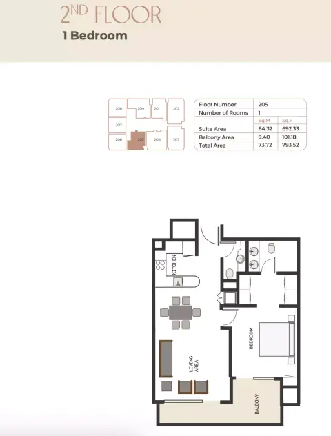 Sukoon: Plan Type 10, 793 sq ft
