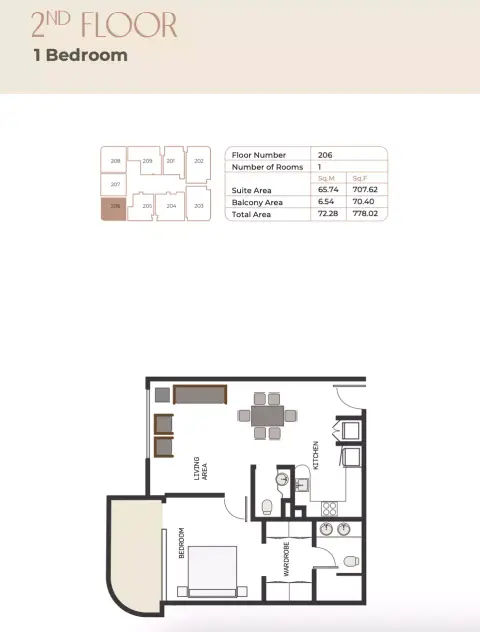 Sukoon: Plan Type 11, 778 sq ft