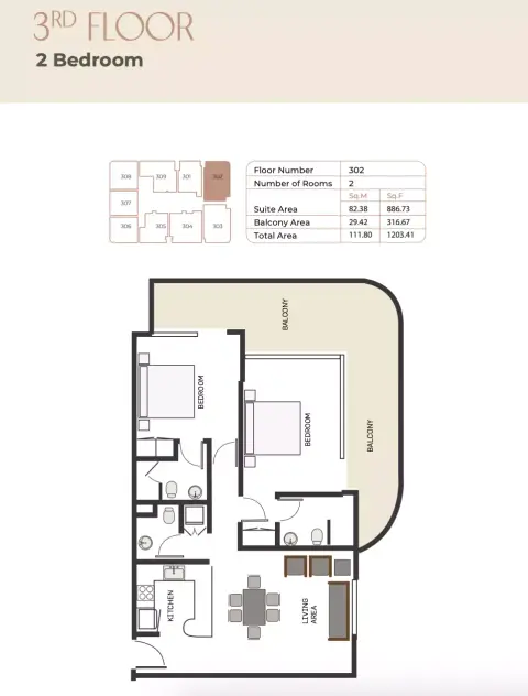 Sukoon: Plan Type 5, 1,203 sq ft