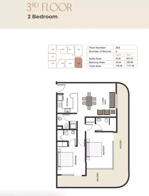 Sukoon: Plan Type 6, 1,177 sq ft
