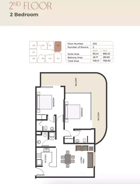 Sukoon: Plan Type 3, 1,166 sq ft