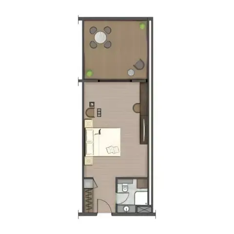 Bellatrix Hotel: Floor plan Type A, 300 sq ft