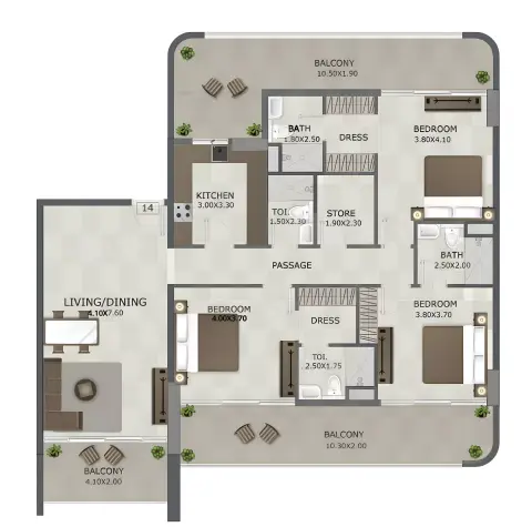 Regal Crest: Floor plan Type A