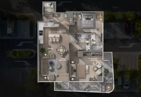 Leven Residences: Floor plan Type 207, 1,304 sq ft