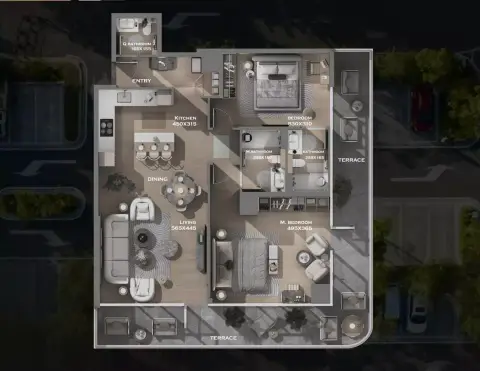 Leven Residences: Floor plan Type 107, 1,463 sq ft
