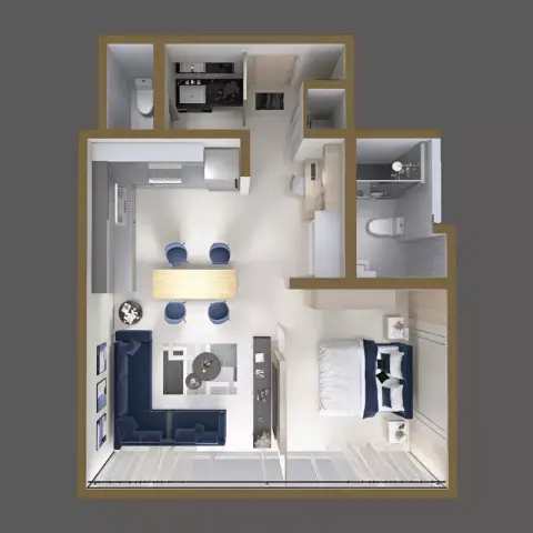 Zenith J1: Floor plan Type A, 677 sq ft